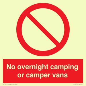 No overnight camping or camper vans
